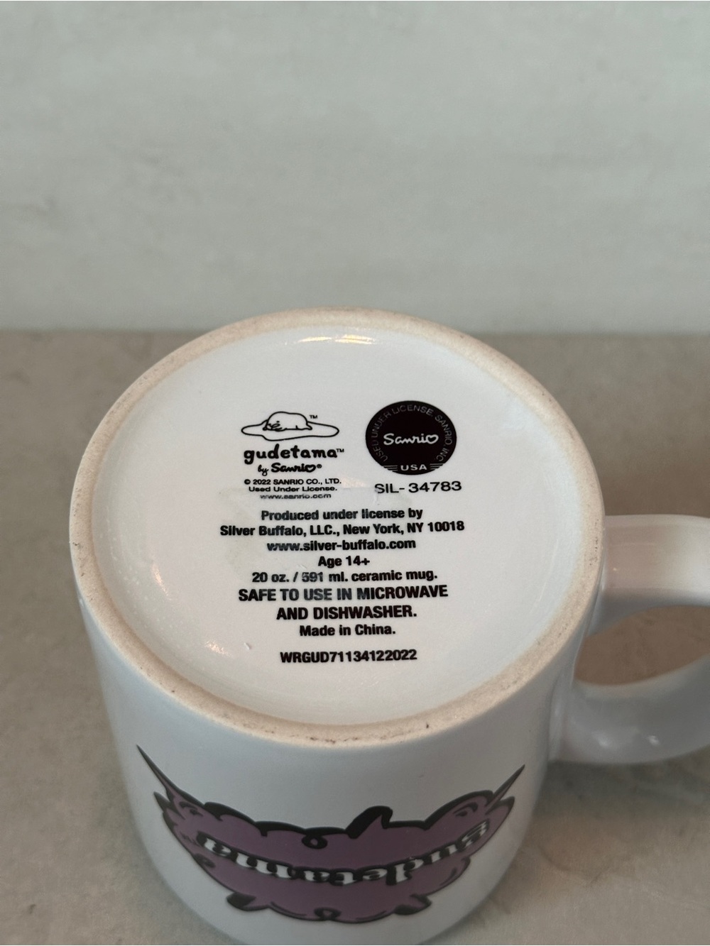 Sanrio Gudetama The Lazy Egg "I Don't Wanna Go" 20 oz Coffee Mug New - Picture 4 of 5